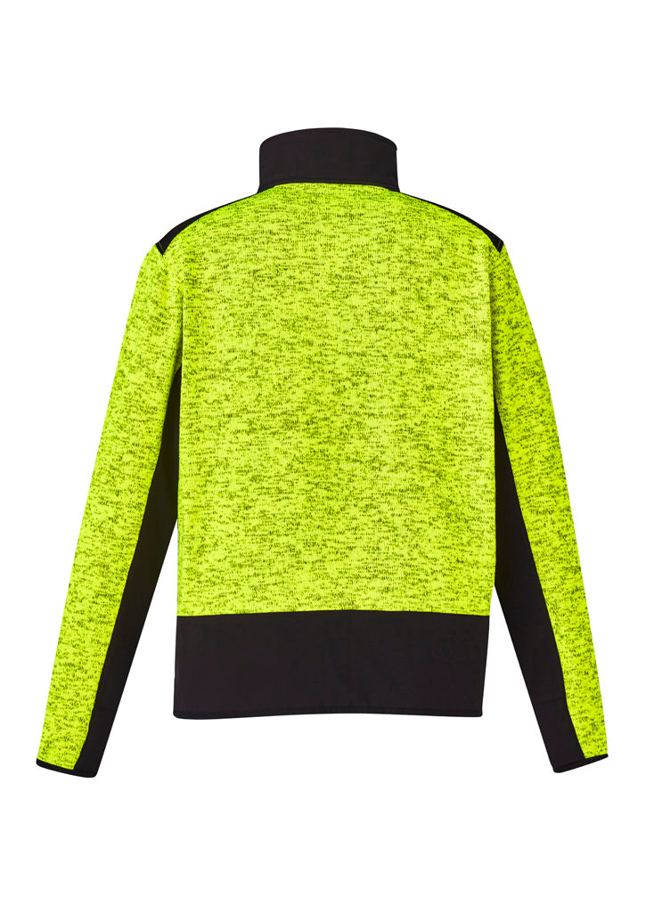Syzmik ZT380 Unisex Streetworx Reinforced Knit 1/2 Zip Pullover in Fluoro Yellow - back view