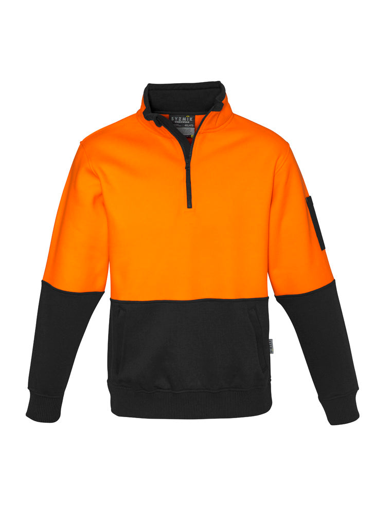 Syzmik ZT476 Unisex Hi Vis 1/2 Zip Pullover in Orange/Black