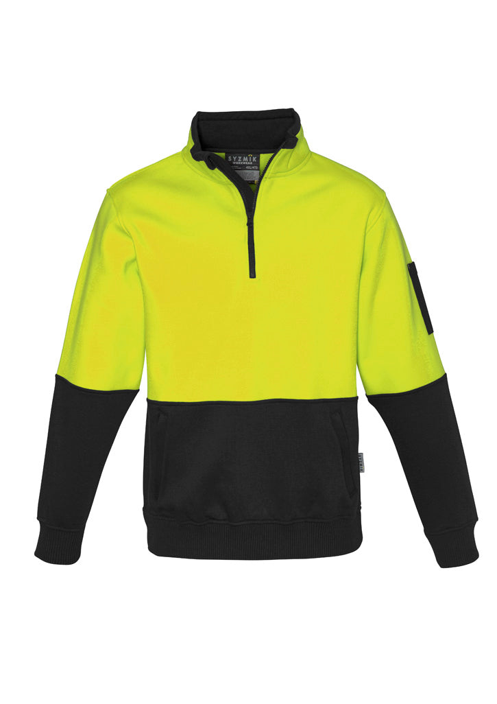 Syzmik ZT476 Unisex Hi Vis 1/2 Zip Pullover in Yellow/Black