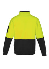 Syzmik ZT476 Unisex Hi Vis 1/2 Zip Pullover in Yellow/Black - back view