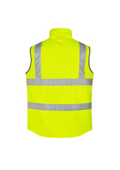 Syzmik ZV358 Mens Hi Vis Lightweight Waterproof Vest in Yellow - back view