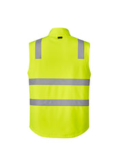 Syzmik ZV426 Unisex Hi Vis Softshell Vest in Yellow/Navy - back view
