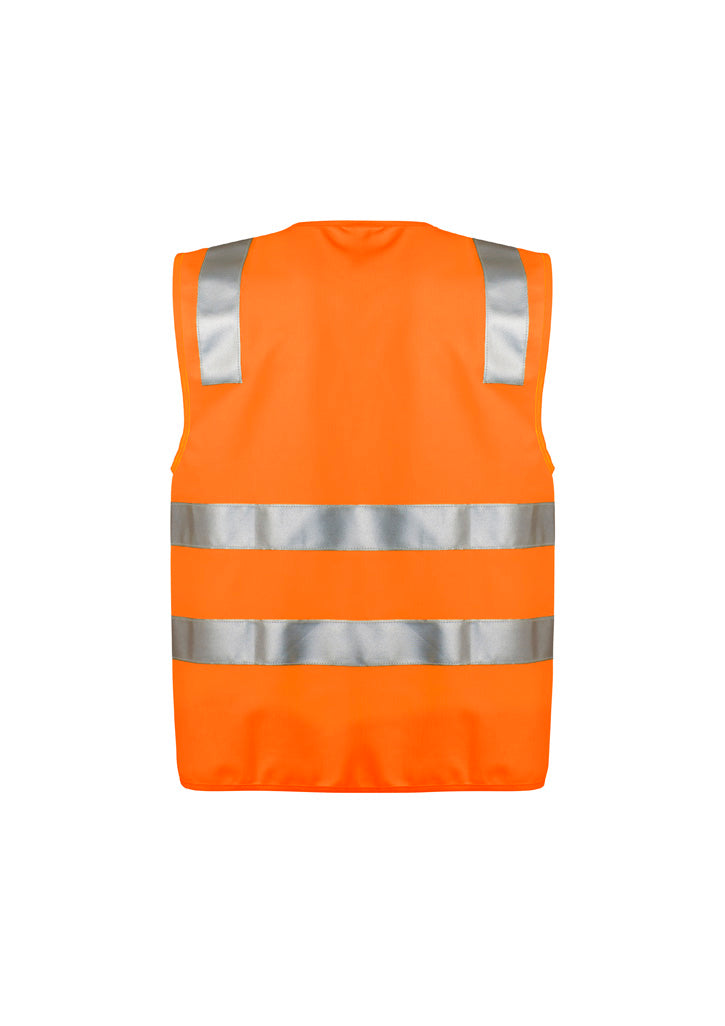 Syzmik ZV998 Unisex Hi Vis Zip Vest in Orange - back view