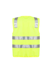 Syzmik ZV998 Unisex Hi Vis Zip Vest in Yellow - back view