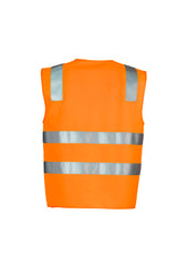 Syzmik ZV999 Unisex Hi Vis Basic Vest in Orange - back view