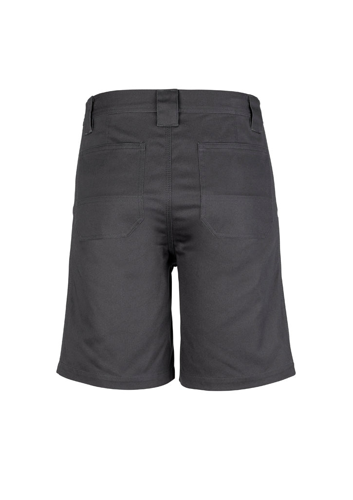 Syzmik ZW011 Mens Plain Utility Short in Charcoal - back view