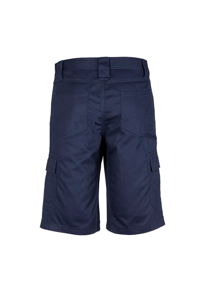 Syzmik ZW012 Mens Midweight Drill Cargo Short in Navy - back view