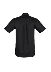 Syzmik ZW120 Mens Lightweight Tradie Short Sleeve Shirt in Black - back view
