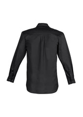 Syzmik ZW121 Mens Lightweight Tradie Long Sleeve Shirt in Black - back view