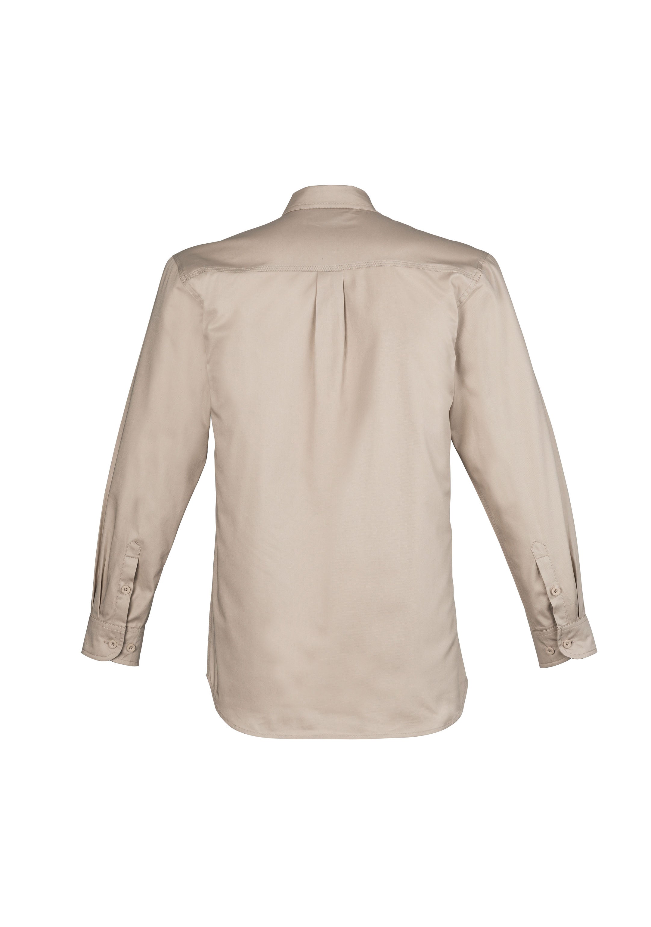Syzmik ZW121 Mens Lightweight Tradie Long Sleeve Shirt in Sand - back view
