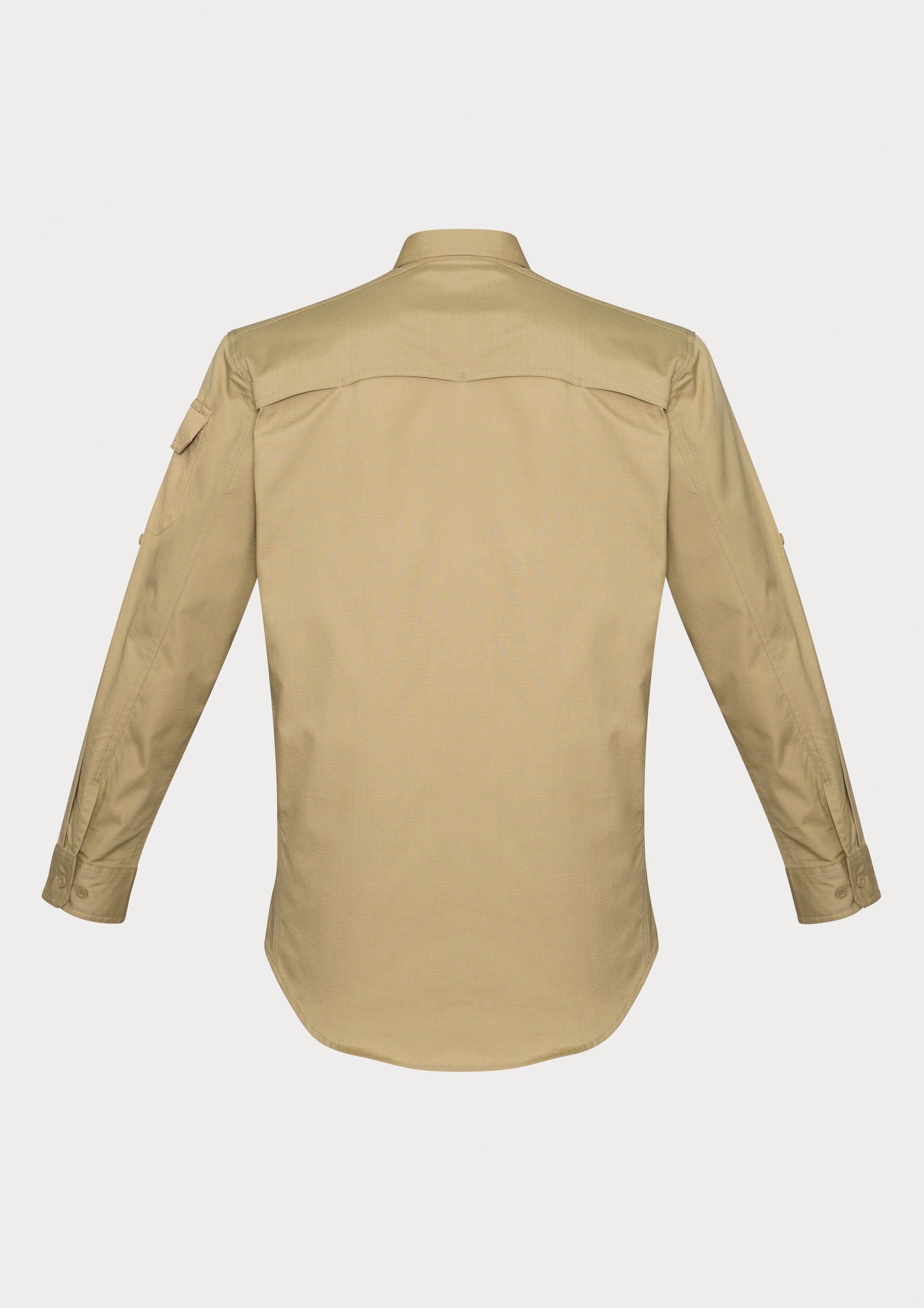Syzmik ZW400 Mens Rugged Cooling Long Sleeve Shirt in Khaki - back view