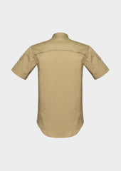 Syzmik ZW405 Mens Rugged Cooling Short Sleeve Shirt in Khaki - back view