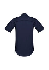 Syzmik ZW405 Mens Rugged Cooling Short Sleeve Shirt in Navy - back view
