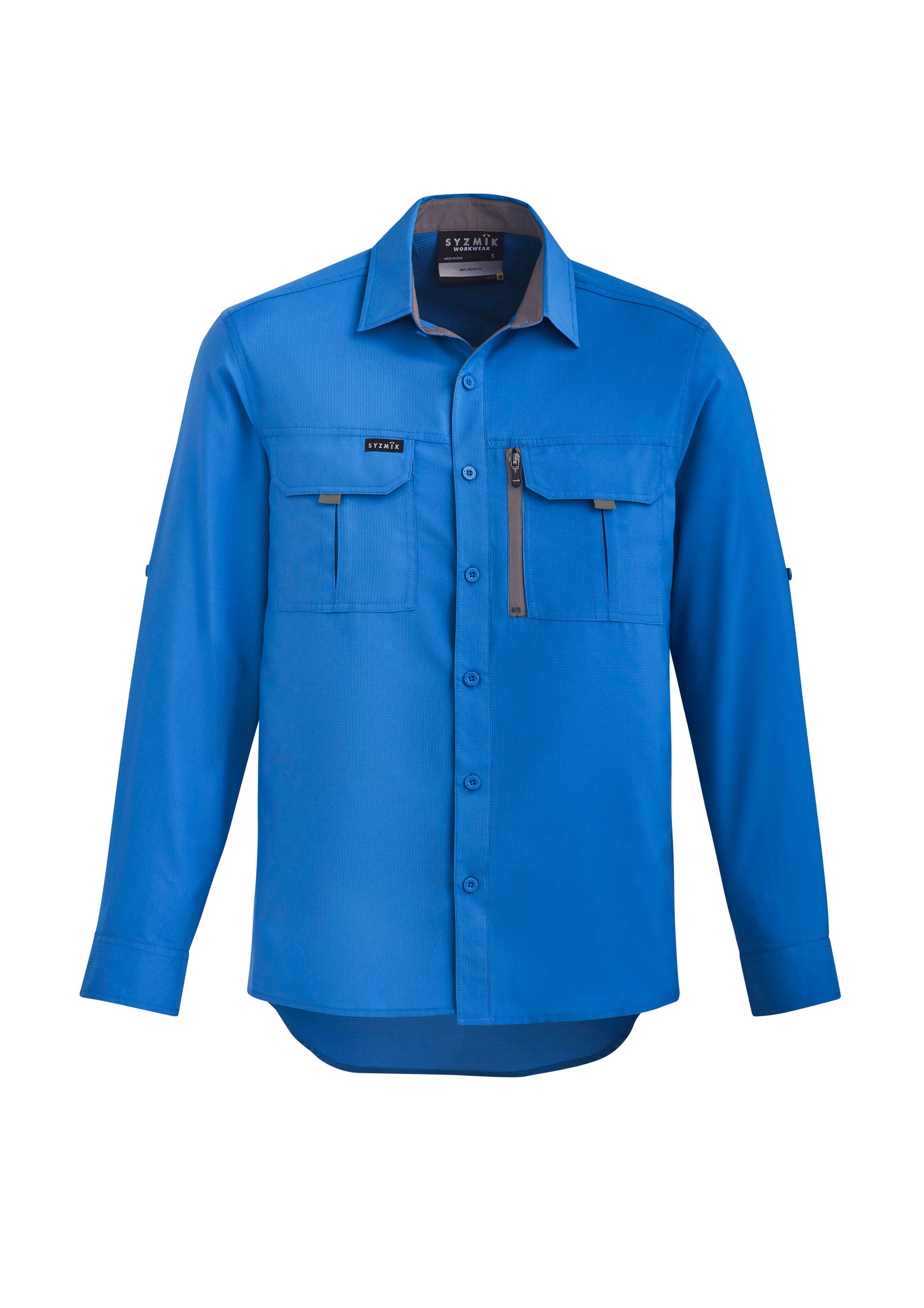 Syzmik ZW460 Mens Outdoor Long Sleeve Shirt in Cobalt