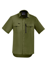 Syzmik ZW465 Mens Outdoor Short Sleeve Shirt in Army