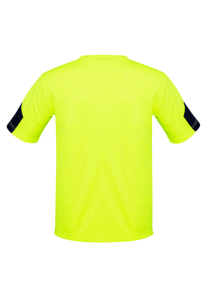 Syzmik ZW505 Mens Hi Vis Squad Tee in Yellow/Navy - back view