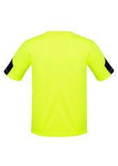 Syzmik ZW505 Mens Hi Vis Squad Tee in Yellow/Navy - back view