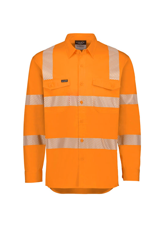 Syzmik ZW682 Mens VIC Rail Shirt - Segmented Tape in Vic Rail Orange