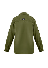 Syzmik ZW760 Womens Outdoor Long Sleeve Shirt in Army - back view