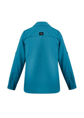 Syzmik ZW760 Womens Outdoor Long Sleeve Shirt in Diesel - back view