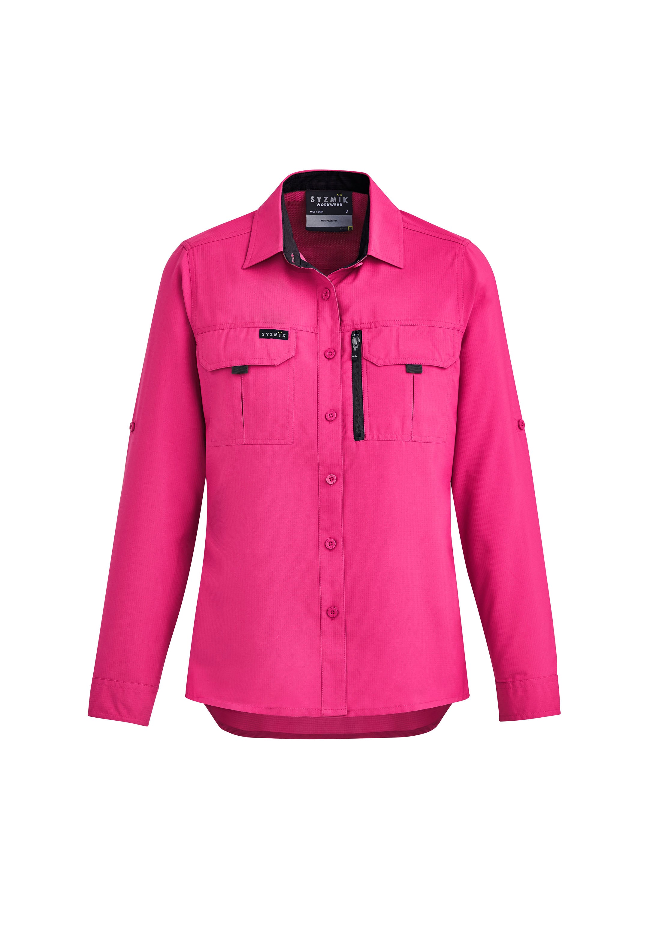 Syzmik ZW760 Womens Outdoor Long Sleeve Shirt in Pink