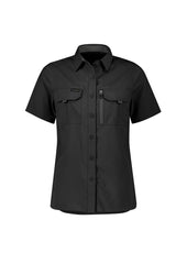 Syzmik ZW765 Womens Outdoor Short Sleeve Shirt in Black