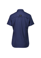 Syzmik ZW765 Womens Outdoor Short Sleeve Shirt in Navy - back view