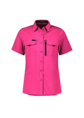 Syzmik ZW765 Womens Outdoor Short Sleeve Shirt in Pink
