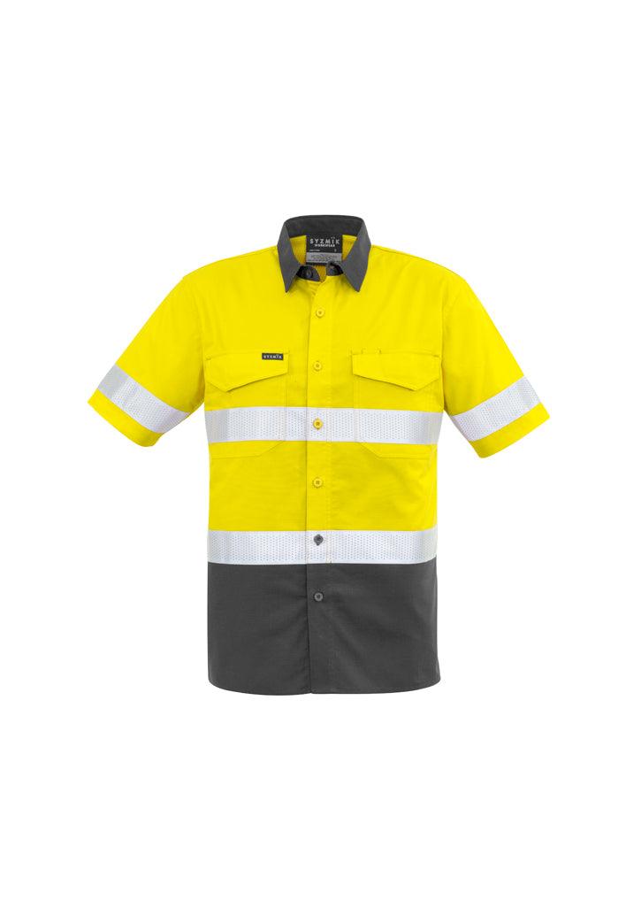 Mens Rugged Cooling HI Vis Taped Short Sleeve Shirt - ZW835 - syzmik-2