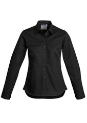 Syzmik ZWL121 Womens Lightweight Tradie Long Sleeve Shirt in Black