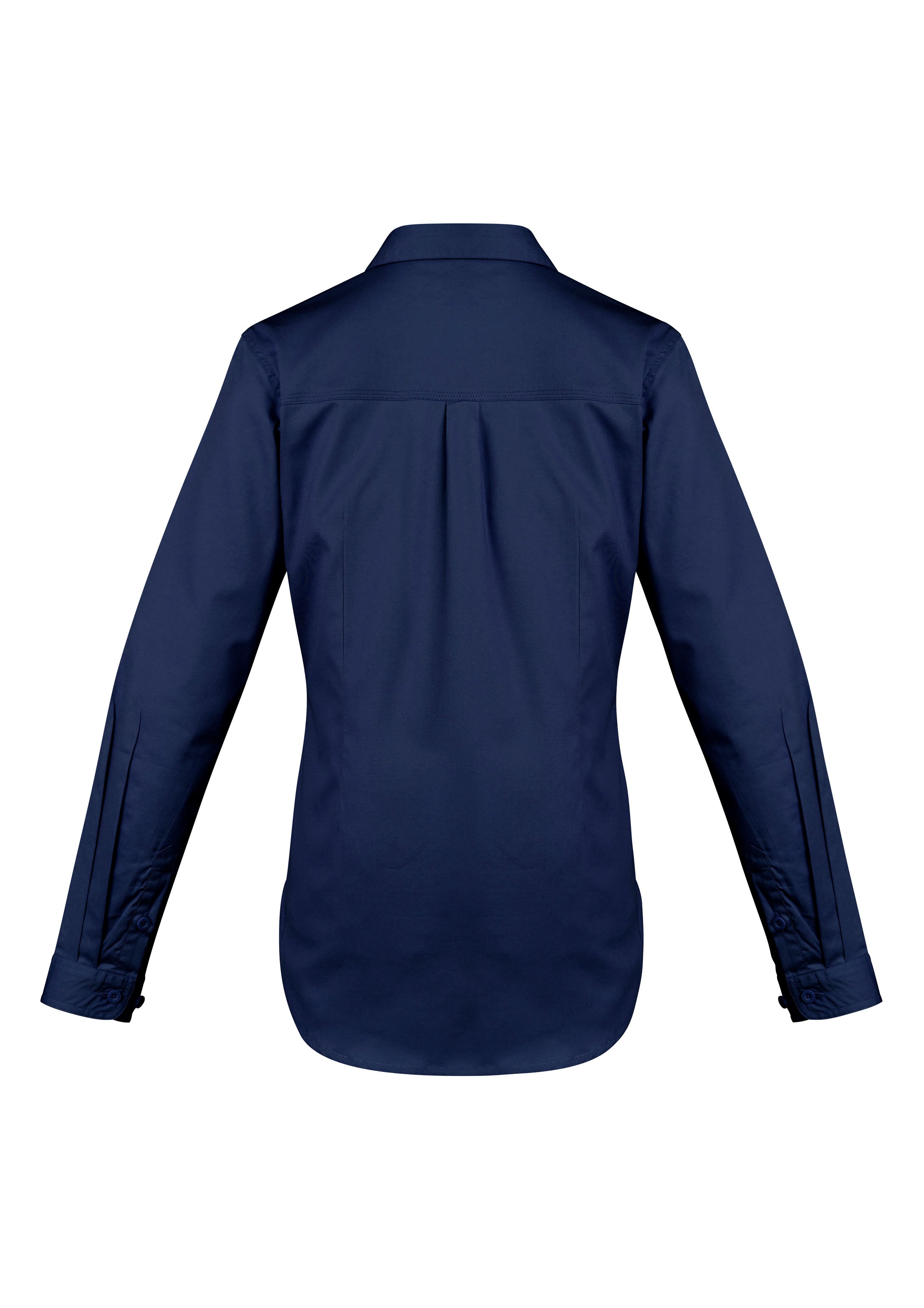 Syzmik ZWL121 Womens Lightweight Tradie Long Sleeve Shirt in Blue - back view