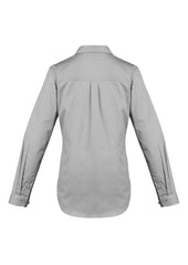Syzmik ZWL121 Womens Lightweight Tradie Long Sleeve Shirt in Grey - back view