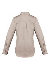 Syzmik ZWL121 Womens Lightweight Tradie Long Sleeve Shirt in Sand - back view