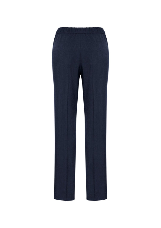 Biz Corporates 10123 Cool Stretch Womens Ultra Comfort Waist Pant in Navy - back view
