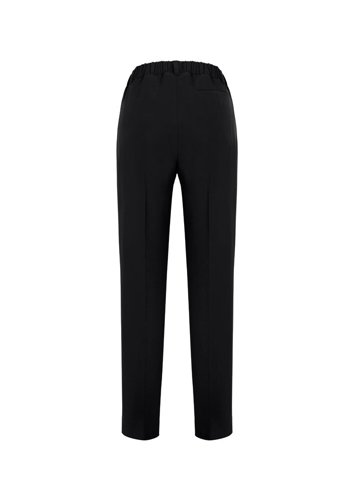Biz Corporates 10722 Siena Womens Bandless Elastic Waist Pant in Black - back view
