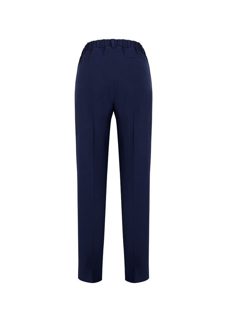Biz Corporates 10722 Siena Womens Bandless Elastic Waist Pant in Marine - back view