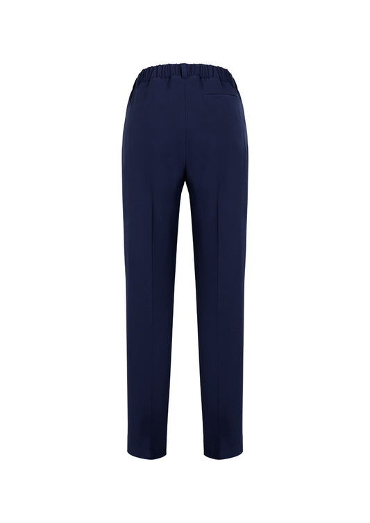 Biz Corporates 10722 Siena Womens Bandless Elastic Waist Pant in Marine - back view