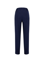 Biz Corporates 10722 Siena Womens Bandless Elastic Waist Pant in Marine - back view