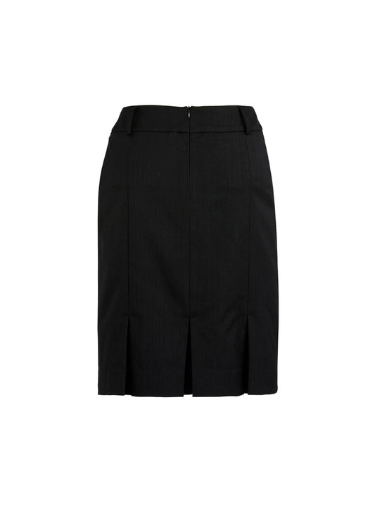 Biz Corporates 20115 Cool Stretch Womens Multi-Pleat Skirt in Black - back view