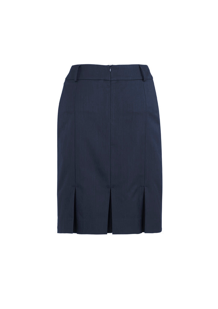 Biz Corporates 20115 Cool Stretch Womens Multi-Pleat Skirt in Navy - back view