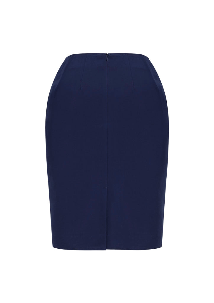 Biz Corporates 20717 Siena Womens Bandless Pencil Skirt in Marine - back view