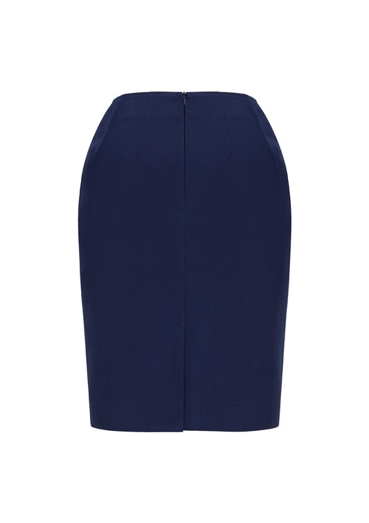 Biz Corporates 20717 Siena Womens Bandless Pencil Skirt in Marine - back view