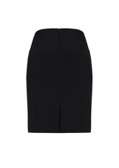 Biz Corporates 20720 Siena Womens Front Pleat Detail Straight Skirt in Black - back view