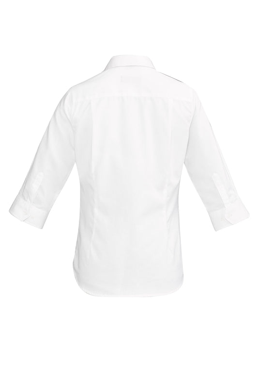 Biz Corporates 40311 Hudson Womens 3/4 Sleeve Shirt in White - back view