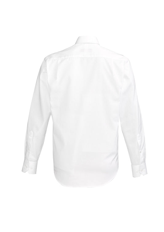 Biz Corporates 40320 Hudson Mens Long Sleeve Shirt in White - back view