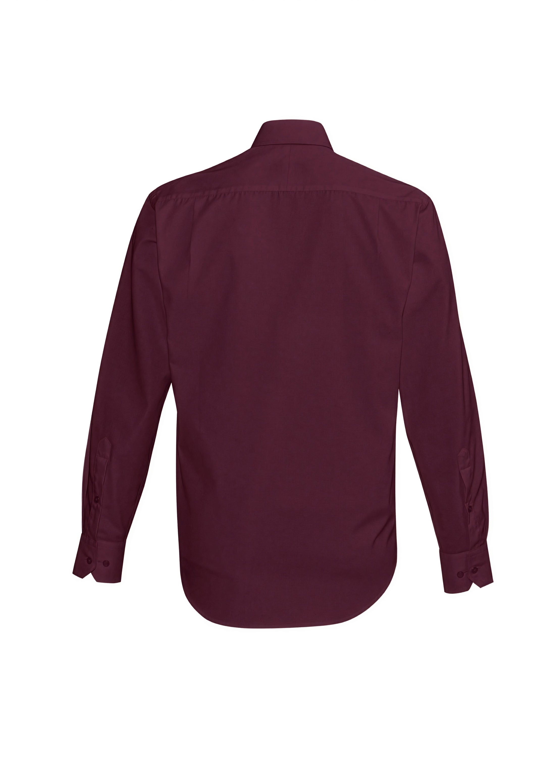 Biz Corporates 40320 Hudson Mens Long Sleeve Shirt in Wine - back view