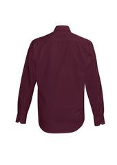 Biz Corporates 40320 Hudson Mens Long Sleeve Shirt in Wine - back view