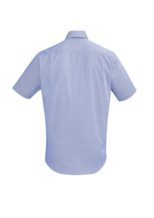 Biz Corporates 40322 Hudson Mens Short Sleeve Shirt in Patriot Blue - back view