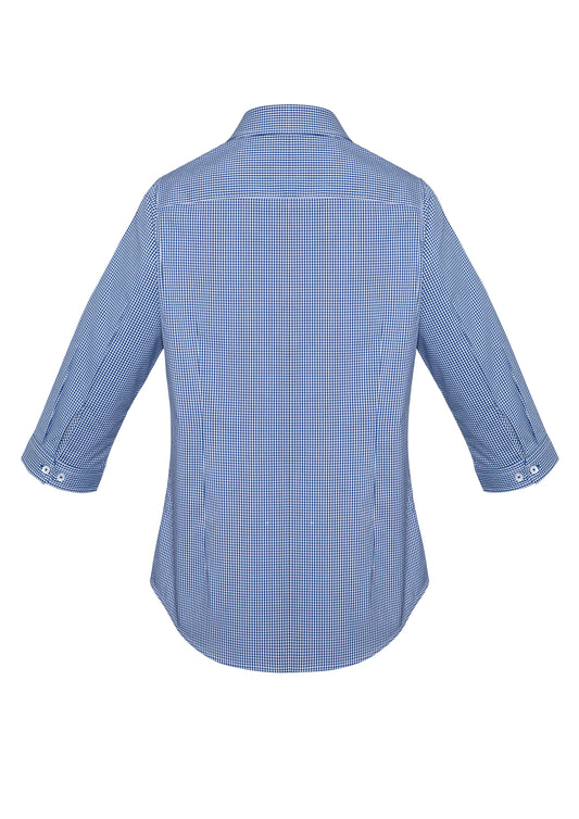 Biz Corporates 42511 Newport Womens 3/4 Sleeve Shirt in French Navy - back view