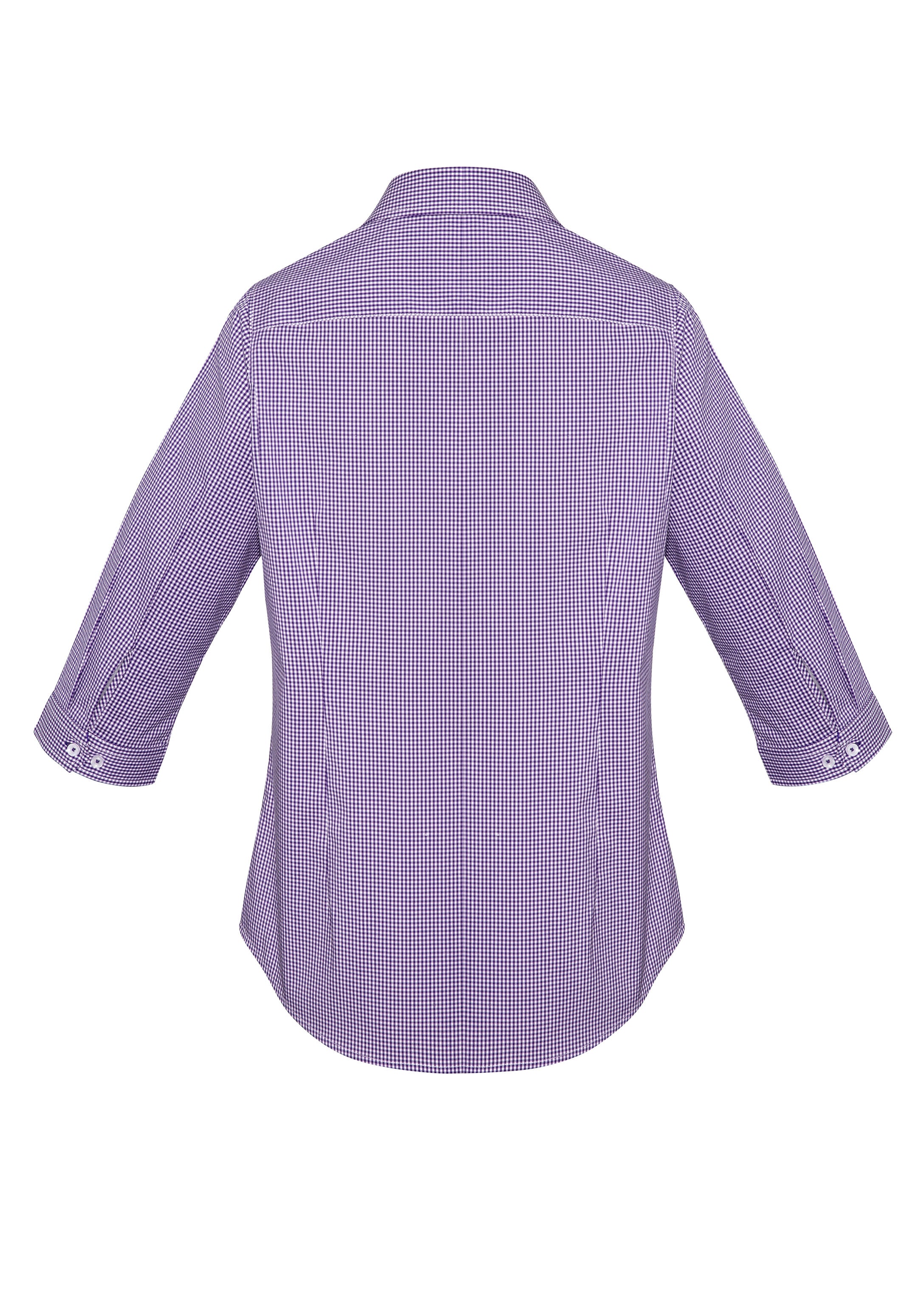Biz Corporates 42511 Newport Womens 3/4 Sleeve Shirt in Purple Reign - back view